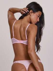 MUSERA Satin Lace Trim Underwired Bust Adjustable Clasp Back Bra Coord Top Only Sexy Cute Evening Night Lingerie Summer Pajamas Holiday Vacation Girly - Multicolor - View 4