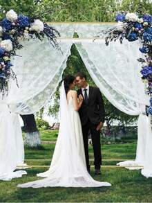 1Set Heavy-Duty Background Stand With Base, Gold Portable Adjustable Tube And Hanging Background Stand Kit, Square Metal Arch Party Frame, Suitable For Wedding Venue Decoration, - gold - View 6
