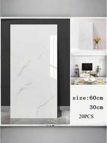 10/20/50 PCS Marble Pattern Self Adhesive Wall Stickers Faux Natural Stone PVC Foam Waterproof Moisture Proof Easy Clean Cuttable Peel Stick Wall Decals For Bathroom Living Room Kitchen Bedroom Home Renovation Decor - multicolor - View 22
