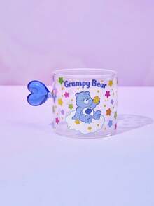 Care Bears 1個熊形玻璃馬克杯，可用於咖啡或牛奶 – 為居家書桌或辦公室帶來舒適氛圍，適合送給女友、男友、老師或情侶的可愛情人節或生日禮物(藍色/粉紅色) - 彩色 - 查看 7
