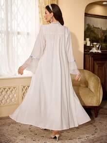 PalaceNights Court Style Heavy Embroidery Fabric Lace Women's Set - White - View 2