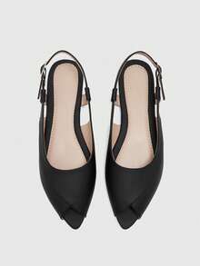 CUCCOO BIZCHIC Women's Shoes, Black, Simple And Gentle Back Strap Open Toe Sandals, Commuting Versatile Daily Comfortable Flats - Black - View 10