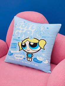 THE POWERPUFF GIRLS X Joivida 1個可愛枕套（不含填充物），柔軟透氣刷毛布料，45*45cm尺寸，雙面卡通印花設計，適用於居家臥室客廳沙發汽車旅行使用，適合女孩與粉絲的趣味節日生日禮物 - 彩色 - 查看 5