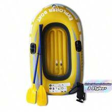 1-2 Person Inflatable Kayak, Inflatable Boat, Canoe, Inflatable Fishing Boat, Floating Raft, Inflatable Yacht, Swimming Pool & Lake Adult Toy, Yellow PVC Inflatable Bottom - Multicolor - View 1