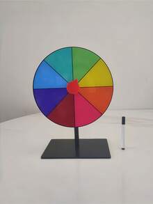 1PC Desktop Spinning Prize Wheel Rotating Lottery Game Wheel With Heavy Duty Base Dry Erase Surface Markers Included Party Game Accessory For Carnival Bar Pub Raffle Event Lucky Spin Roulette - multicolor - View 2