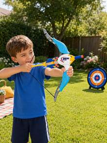 MINKOJA Air Power Soft Bullet Bow Crossbow Shooting Toy With Standing Scoring Target Foam Dart Blaster Indoor Outdoor Competitive Interactive Activity Toy For Boys Girls Birthday Holiday Gift - Multicolor - View 8