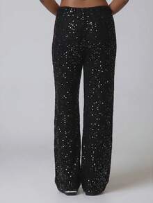 Musera Petite Petite Resort Women Cover Ups Ibiza Boho Sexy Halloween Beach Night Elegant Summer Sequin Wide Leg Crochet Trouser Spring Carvinal Beachwear Black - Black - View 5