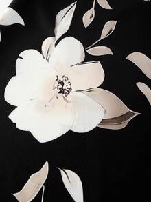 SHEIN Franclia 女士优雅连衣裙、女士休闲连衣裙、女士白色连衣裙、女士碎花连衣裙、女士无袖连衣裙、女士度假连衣裙、沙滩连衣裙、女士正式连衣裙、夏季连衣裙、假日套装、女士夏季套装、沙滩套装、正式连衣裙 - 黑色 - 查看 5