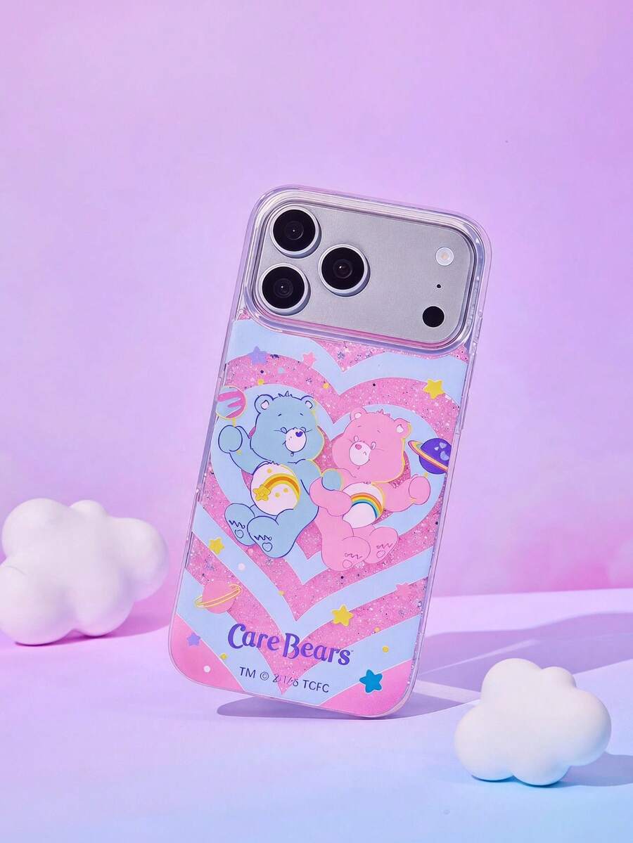 Care Bear X Joivida 1 Stück Regenbogen Bär Glitzer Epoxid Handyhülle kompatibel mit Apple 13-17 Serie, süßer bunter Cartoon Muster, stoßfest & Anti-Fingerabdruck, funkelnde Schutzhülle, ein schönes Geschenk für den täglichen Gebrauch - Verschiedenfarbig - Übersicht 1