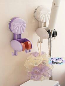 1pc Cream-Colored Movable Adjustable Suction Shower Head Holder, Punch-Free Fixed Shower Nozzle Bracket For Home Bathroom And Kids - Suction cup shower - View 1