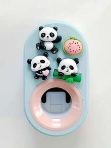 1Pc Cute Panda Automatic Toothpaste Dispenser, Wall Mount No Drill Toothpaste Squeezer, Cartoon Self Adhesive Toothpaste Holder For Bathroom Decor, Ideal Holiday Gift - various - View 12