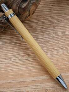 3/5/10/20/50Pcs Bamboo Wooden Ballpoint Pen, Retractable Smooth Writing Gift Pen For Office, School, Home, Business, Promotional Giveaway - Bamboo Pen - View 5