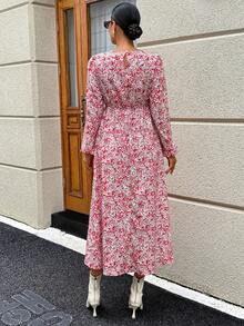 MaterniWear 孕婦全印花休閒日常夏季旅行連身裙 秋季 - 粉色 - 查看 7
