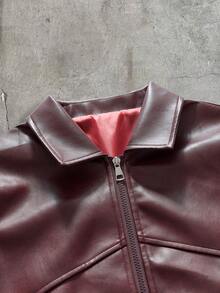 AXEPEAK Fashionable Commuter Lapel Long Sleeve Men's Jacket - Red - View 3