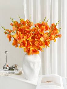 5/10 Stücke künstliche Calla-Lilien, geeignet für Wand, Wohnzimmer, Schlafzimmer, Hochzeit, Partydekoration, Tischfüllung, Zuhause, Schreibtischdekoration, Küche, Hochzeit, Tisch, Mittelstück, Büro, Garten, anwendbar für Frühling, Sommer, Herbst, Winter - orange - Übersicht 5