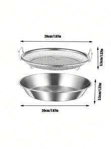 Haus Hana 1pc/2pcs A Stainless Steel Oil Filter Screen Skimmer With Two Handles, A Fine Mesh Frying Pan Basket For Deep-Frying, A Frame-Type Oil Filtration Rack For Draining Oil In The Kitchen, A Circular Frying Pan Basket For Making French Fries, Chicken Wings, Doughnuts, Fried Meatballs, And Onion Rings, Heat-Resistant And Rust-Proof, With A Double Handle Design. - View 9