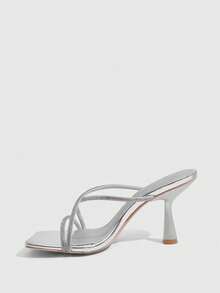 CUCCOO SZL Women's Diamond Belt Design Elegant Fashion Holiday High Heel Sandals - Silver - View 4