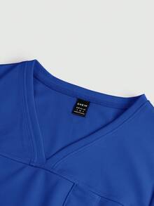 TaskEZ Conjunto de uniforme médico con top de manga corta y pantalones largos - Azul - Ver 10