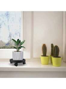 Plastic Flowerpot Tray With 4 Smooth Rollers And Thickened Base - Circular High-Quality Design, Suitable For Large Flowerpots, Garden Flowerpots, Indoor/Outdoor Garden Use - multicolor - View 6