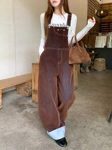 DAZY Women's Casual Denim Overalls - Brown - View 6