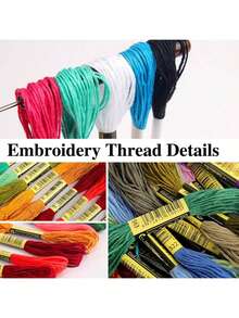 "5 Colors, 150 Colors, 200 Colors, 447 Colors, Cross Stitch, Embroidery Thread, Braided Thread, Handmade DIY Embroidery Thread - Multicolor - View 2