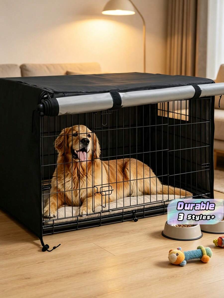 Oxford Cloth Outer Cover For Dog Crates, Dustproof, Windproof And Rainproof, Universally Fit For Kennels Of All Sizes - Black - View 1