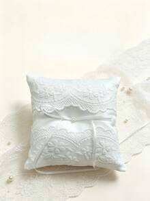 Bride Faux Pearl Bow Ring Bearer Pillow Set Suitable For Any Wedding Decoration Valentine's Day Valentines - multicolor - View 2