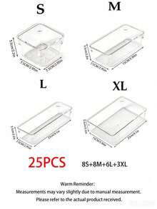 5PCS/11/25pcs Transparent Cosmetic Storage Box, Drawer Storage Box, Compartmentalised Storage Containers, Freely Combinable, Cosmetic Organiser, Suitable For Home, School, Dormitory, Office Storage,Ideal For Home Storage And Organisation, Suitable For Women's Gift Boxes, Holiday Gift Boxes, Valentine's Day Gift Boxes, Valentine's Day Decorations,Girlfriend Gifts. - Multicolor - View 10
