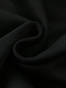 ROMWE MEN Men's Letter Flashing Diamond Double Layer Hooded Loose Zipper Front Sweatshirt - Black - View 7