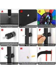 1PC Desktop Spinning Prize Wheel Rotating Lottery Game Wheel With Heavy Duty Base Dry Erase Surface Markers Included Party Game Accessory For Carnival Bar Pub Raffle Event Lucky Spin Roulette - multicolor - View 6