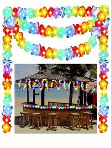 6M 夏威夷花環裝飾 彩色花朵緞帶 適用派對 Luau 主題 節日婚禮 海灘生日 拍照道具 家居裝飾 - 彩色 - 查看 4