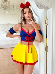 Fantasy Costume Fantasy Costume Women's Princess Colorblock Costume 4-Piece Set - Multicolor - View 4