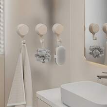 3/6 Pcs Heavy-Duty Suction Cup Hooks – Organizer For Bathroom & Bedroom, Sturdy & Stable, Drill-Free, Easy To Install, High Load Bearing Capacity, Multi-Purpose Wall Storage Hooks, Firm Suction, Tidy Bathroom Storage - multicolor - View 4