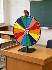 1PC Desktop Spinning Prize Wheel Rotating Lottery Game Wheel With Heavy Duty Base Dry Erase Surface Markers Included Party Game Accessory For Carnival Bar Pub Raffle Event Lucky Spin Roulette - multicolor - View 7