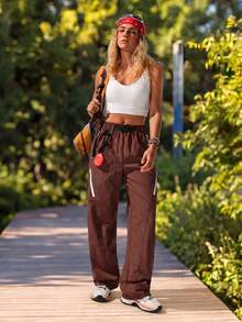 SHEIN Women's Outdoor Sports Hiking & Climbing Pants - Brown - View 5