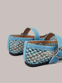 Styleloop Ladies, Willow Nails, Buckles, Flat Shoes. - Light blue - View 6
