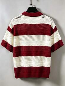 Manfinity LEGND Men's Colorblock Casual Daily Knit Top - Red - View 2