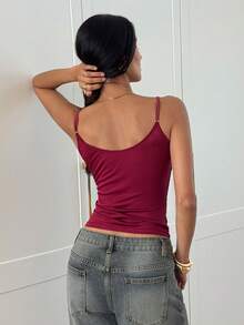Aloruh 女款新款日常街頭風辣妹蕾絲與亮片拼接性感細肩帶背心上衣 - 彩色 - 查看 2