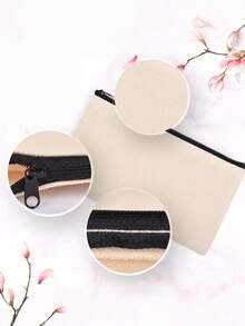 10/20pcs/30pcs Blank Canvas Zipper Bag Bulk Pack, Makeup Bag Pencil Box, Suitable For Cosmetics And Diy Handicrafts - multicolor - View 7