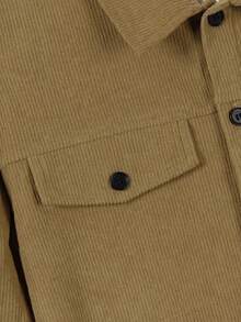 1pc Teen Autumn/Winter Lapel Long Sleeve Wool Jacket, Suitable For Daily Commute Wear - Apricot - View 4