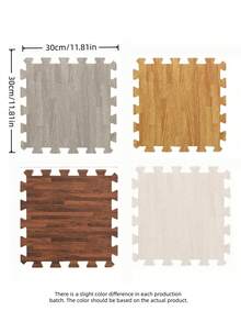 10Pcs 11.8Inch Wood Texture Interlocking Mat High Tenacity Non Slip Cushion Floor Tile Moisture Proof For Living Room Bedroom Kitchen Decor - multicolor - View 11