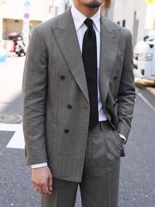 HIMLAND Mens Stylish Grey Double-Breasted Suit Set Modern Fit For Business And Formal Occasions
Mens Elegant Grey Two-Piece Suit Blazer - Grey - View 11