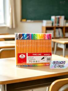 24 Color Fine Liner Pens Marker Pens Assorted Colors Back To School - multicolor - View 1