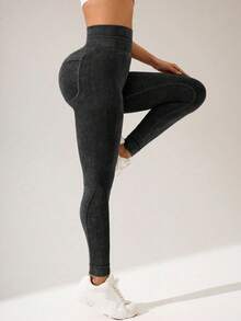 SHEIN Velisys Seamless Double Waist Combo Pack (Black + Brown) Long Pants With Pockets - Multicolor - View 6