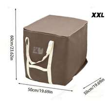 1pc Extra Large Capacity Waterproof And Moisture-Proof Fabric Quilt Clothing Storage Bag, Dustproof Moving Packing Bag, Suitable For Home Storage - Brown - View 11