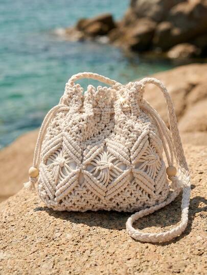 Swim Chiccia Bolso bandolera pequeño tejido para mujer, nueva bolsa de hombro tejida, pequeña y versátil para playa, bolso sobre cuadrado, bolso bandolera de moda, bolso de playa