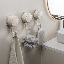 3/6 Pcs Heavy-Duty Suction Cup Hooks – Organizer For Bathroom & Bedroom, Sturdy & Stable, Drill-Free, Easy To Install, High Load Bearing Capacity, Multi-Purpose Wall Storage Hooks, Firm Suction, Tidy Bathroom Storage - multicolor - View 3