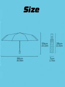 1PC Transparent Folding Automatic Umbrella, Compact Sturdy Durable Design, Suitable For Student Use - transparent color - View 3