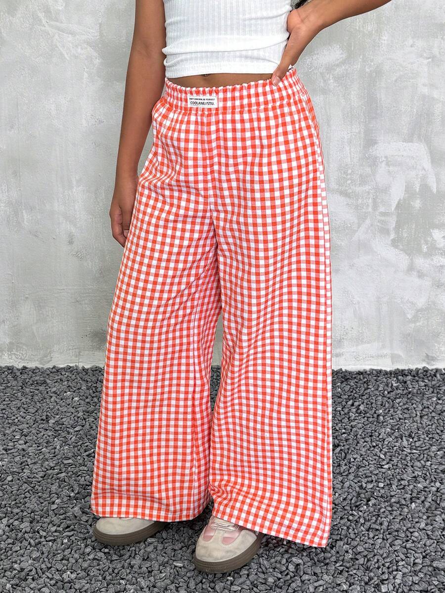 Coolane Kids Tween Girls Spring/Summer Streetwear Graphics Pink Baggy Straight Pants - Orange - View 1