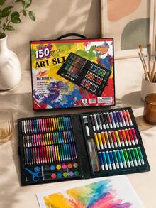 150/168/208 Pcs Art Set | Watercolor Pens, Crayons & Brushes With Drawing Board | Student Painting Learning Tool | Festival Gift (Random Packaging). - multicolor - View 4